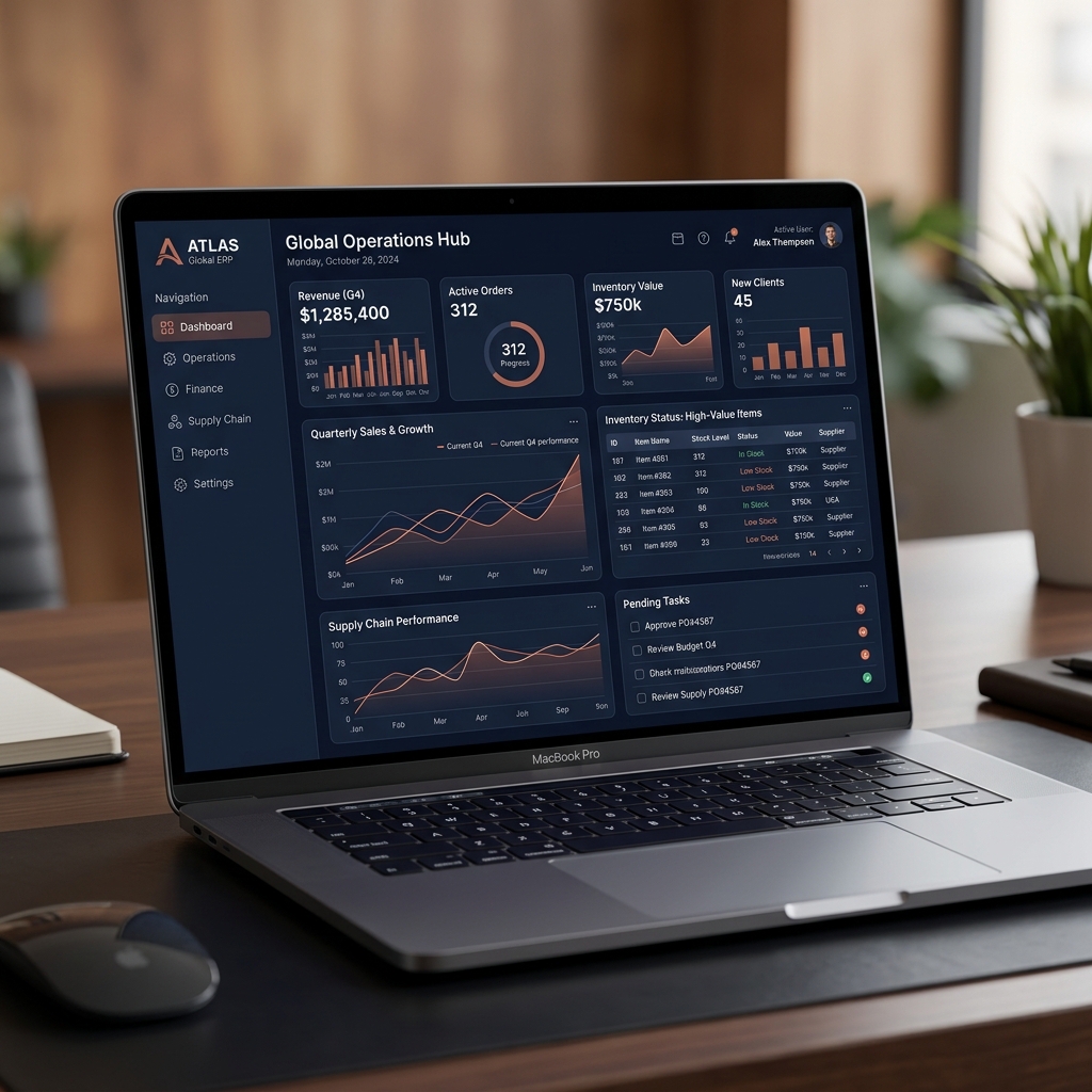 ERP Dashboard Mockup